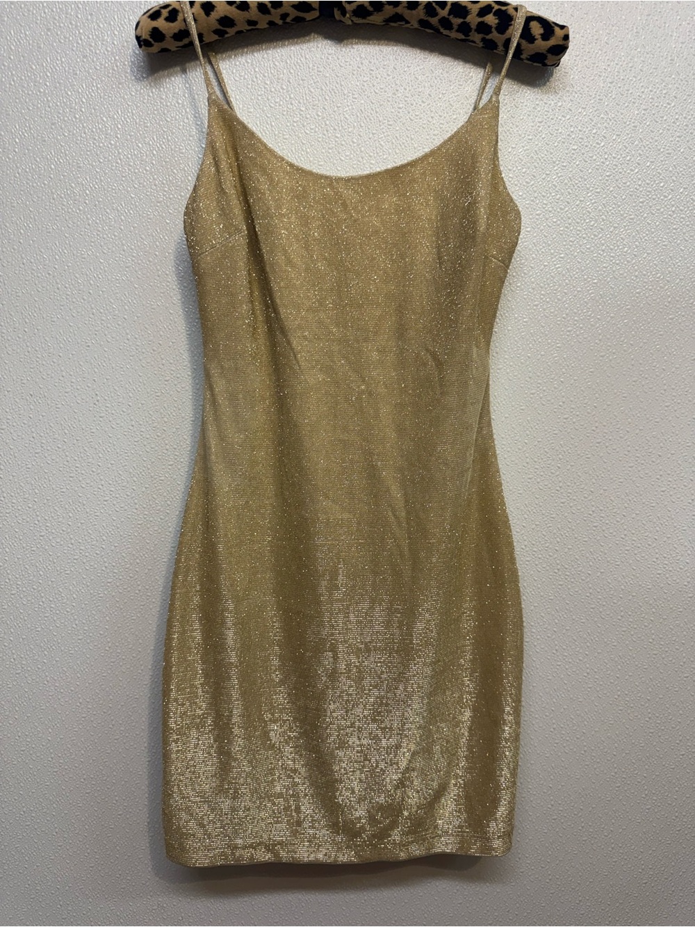 B-Darling Gold Shimmer Mini Slip Dress Sz 5/6